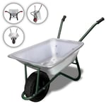 MAXCRAFT Brouette de Chantier 250 kg 100 L Chariot Transport Jardin Pneus Avec Chambre à Air Poignée en Caoutchouc Dur - Vert