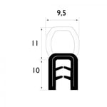 Tätningslist epdm 1,5-3,5 mm