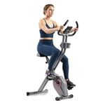 Sunny Health & Fitness Foldable Magnetic Exercise X-Bike Pro, 300 LB Capacity, Low-Impact, 14-Level Resistance, Ergonomic Support, SunnyFit® App Enhanced Bluetooth Connectivity - SF-B223011