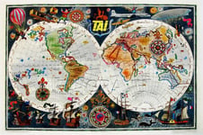 TAI MAPPEMONDE Rouq - POSTER HQ 60x80cm d'une AFFICHE VINTAGE