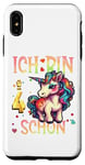 Coque pour iPhone XS Max Kinder ich bin schon 4 anniversaire licorne 4 ans fille