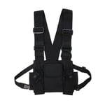 Svart Tactical Väst Utility Vest Bröstsele Street Wear Hip Hop svart one size