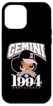 Coque pour iPhone 12 Pro Max Gemini 1994 Perle Anniversaire Afro Zodiaque Reine