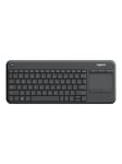 Logitech K400 Plus Ergonomic Wireless Touch - Tastatur - Tjekkisk - Sort