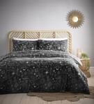 Charlotte Thomas Celestial Black Duvet Cover Set Sun Moon and Stars Bedding Black with Pillowcass Super King