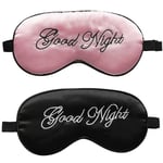 marysgift Sleep Mask Satin Sleeping Masks Blindfold 2 Pack Super Smooth Eye Eyemask Soft Blackout Eye Cover for Men Women, YZ0118