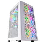 Mars Gaming MCMESHW Blanc, Boîtier PC Gaming, Micro ATX, Total Mesh Design, 3xVentilateur FRGB