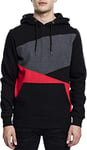 Urban Classics Zig Zag Sweat à Capuche pour Homme Noir/Rouge/Gris Taille L