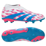 adidas Predator League Laceless FG Reemergence - Vit/Blå/Rosa Barn - Gräs (FG), storlek 32