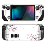 playvital Kit d'Autocollants de Protection pour Steam Deck OLED,Stickers Skin Vinyl pour Steam Deck LCD-Fleurs de Cerisier Tombe