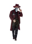 Smiffys Deluxe Dark Spirit Western Cowboy Costume, Burgundy, Jacket, Chaps, Holster, Hat & Mask, Halloween Adult Fancy Dress, Western Dress Up Costumes