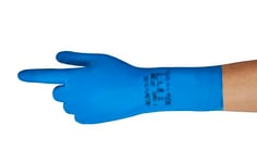 Ansell AlphaTec 79-700 Gants de Travail Multi-Usage, Résistance Chimique et Contact Alimentaire, Protection Nitrile Homme Femme, Sans Latex, Réutilisable, Bleu, Taille L (12 Paires)