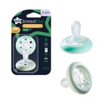 Tommee Tippee Closer to Nature Breast-like Night Time Soother 2 Pack - 0-6m