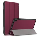 XTstore Case for Amazon All-New Fire HD 8 Plus/Fire HD 8 2020 10th generation (2020 release), Smart Shell Stand Cover with with Auto Wake/Sleep Function, WineRed