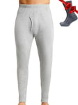 Merino.tech sous Vetement Merinos Homme - 100% Mérinos Respirante sous Vetement Thermique Homme en Laine Mérinos, Ensemble Chemise et Pantalon Homme Merino Wool (XXX-Large, Gray Heather 250)