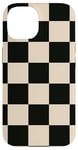 Coque pour iPhone 14 Damier noir neutre à carreaux