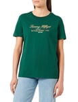 Tommy Hilfiger Women's Reg Script Graphic C-nk Ss Ww0ww43502 S/S T-Shirt, Green (Ornamental Green), M