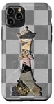 Coque pour iPhone 11 Pro Jeu d'échecs Gambit Marbling Queen Échiquier à carreaux