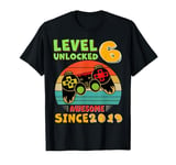 Birthday Gamer 6 Year Level 6 Unlocked Awesome Since 2019 T-Shirt