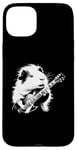 Coque pour iPhone 15 Plus Cochon d'Inde jouant de la guitare électrique Rock Star Guitarist