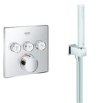 Grohe 29149000 Smartcontrol Mitigeur Encastrés 3 Sorties, Chrome & Euphoria Cube Stick Ensemble de Douche, Economie d'Eau, Chromé, 26405000