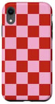 Coque pour iPhone XR Rouge et rose à carreaux rose rouge à carreaux rose et rouge