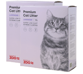 Premium Cat Litter - Kissanhiekka laventeli 10 L x 2 - Kissat - Kissanhiekka ja kuivikkeet - Paakkuuntuva kissanhiekka - Selected by ZOO