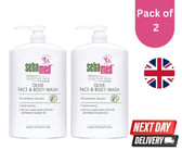 2x Sebamed 1L Liquid Face & Body Wash Gentle Soap-Free pH 5.5 for Sensitive Skin