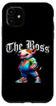 Coque pour iPhone 11 Veste cool Bull Terrier Dog The Boss Cool pour chien, maman et papa