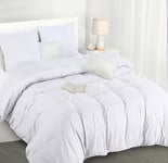 Utopia Bedding Housse de Couette 200x220 cm avec 2 Taies d'oreiller 80x80 cm (Blanc) - Parure de Lit 200 x 220 cm - Ensembles de Housses de Couette en Microfibre brossée Douce