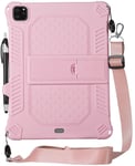 Trolsk Silicone Case with Lanyard(iPad Pro 11/Air 5/Air 4) - skal - Rosa