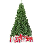 COSTWAY Sapin de Noël Artificiel 225CM, Aiguilles en PVC avec 1346 Branches Pied Métallique Solide, Arbre de Noël Idéal pour Maison,Bureau,Magasins Hôtels, Vert (225 cm)