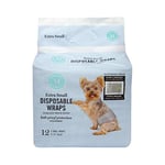 Martha Stewart for Pets Lot de 12 Couches jetables pour Chiens mâles - Taille XS : Tour de Taille 22,9 à 35,6 cm - pour Chiens mâles, étanches et absorbants pour Chiens mâles de Taille XS