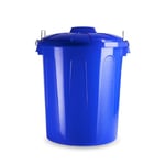 DRW Poubelle communauté bleue avec couvercle encastré de 51 litres 47 x 43,5 x 56 cm