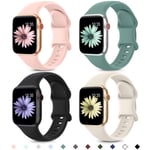 4-pack sportband kompatibel med Apple Watch-band 42/44/45/49mm, silikonersättningsarmband för iWatch Ultra/Ultra 2, Series 9 8 7 6 5 4 3 2 1SE 42/44/45/49mm