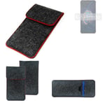 Felt Case for Asus Zenfone 8 Flip dark gray red edges Cover bag Pouch