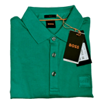 HUGO BOSS PASSENGER POLO SHIRT LOGO STRETCH SLIM FIT GREEN 50472668 SIZE L