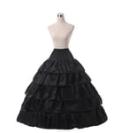 Jupon Long Cerceau Noir,Crinoline,Robe De Rh,Jupe,Sous-Jupe,Accessoires De Mariage,Mariage