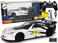 Radio-ohjattu urheiluauto Corvette C6.R 1:18 valkoinen