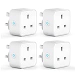 Smart Plug Alexa Plugs, Aoycocr Smart Socket WiFi Plug Works with Amazon Alexa (Echo & Echo Dot), Google Home, APP Remote Voice Control Wireless WiFi Switch Timer Plug, 2.4Ghz WiFi Only, 13A, 4Pack