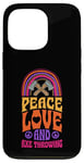 iPhone 13 Pro Peace Love And Axe Throwing Bohemian Rainbow Case