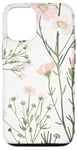 Coque pour iPhone 12/12 Pro Rose pastel Fleurs sauvages Fleurs sauvages Vintage Botanique