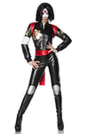 Generique - Costume de Guerrier Ninja de samouraï - pour Femme - Noir/Rouge - Taille M