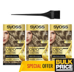 Syoss Oleo Intense 7-58 Cool Beige Blond Permanent Cheveux Huile Couleur 3-pack