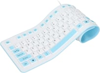 Clavier Filaire Usb Pliable,Clavier En Silicone Étanche Et Silencieux À 106 Touches,Clavier Enroulable Sans Fil Bluetooth Anti-Poussière,Pratique À Transporter,Pour Ordinateur Portable,(Bleu)