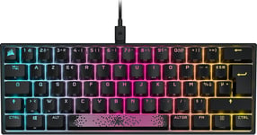 K65 RGB MINI 60% Clavier Gaming (Rétroéclairage RGB par touche personnalisable, Switchs mécaniques CHERRY MX Red, Touches à Double Injection PBT, Technologie AXON) AZERTY, Noir