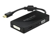 Delock - Video Adapter - Mini Displayport Hann Til Hd-15 (Vga), Mini-Phone Stereo 3.5 Mm, Dvi-I, Hdmi, Micro-Usb Type B Hunn - 15 Cm - Svart - Passiv Omformer