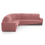 MAXIFUNDAS FUNDAS DE SOFA & CHAISE LONGUE. Corner Sofa Cover Relive Pastel Pink Super Elastic Protective Cover for Corner Sofa