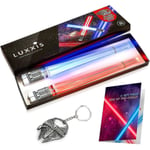 Otwoo Lightsaber Chopsticks syttyvät hehkuvat syömäpuikot Star Wars -sarjan teemajuhliin [2 paria punaista ja sinistä settiä] pullonavaajalla ja lahjapunaisella...