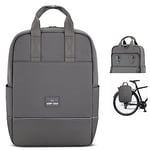 Johnny Urban Sacoche Vélo Gris - Jona Medium Bike - Sac à Dos Multifonctionnel 2 en 1 & Sacoche Arrière Bicyclette avec Compartiment pour Ordinateur Portable 14 Pouces - Hydrofuge